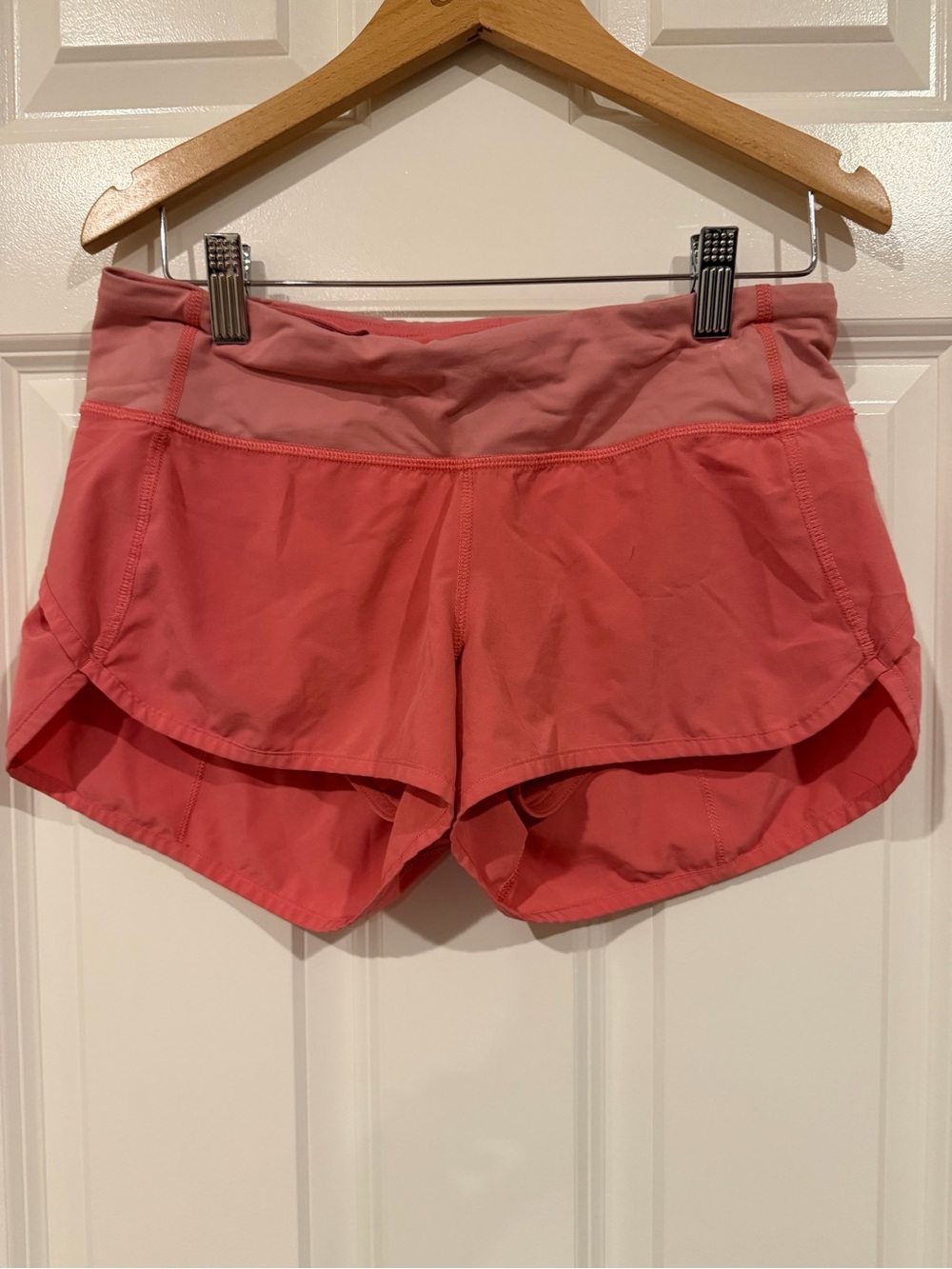 lululemon Speed Up Pink Coral Layered Running Shorts 4